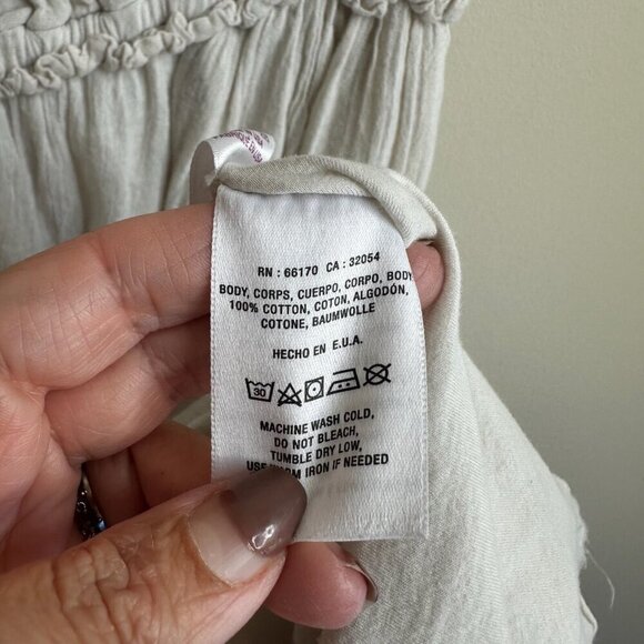 Velvet By Graham & Spencer Dress Womens Sz S Ivory Gauze Pockets Boho Prairie - Picture 7 of 11